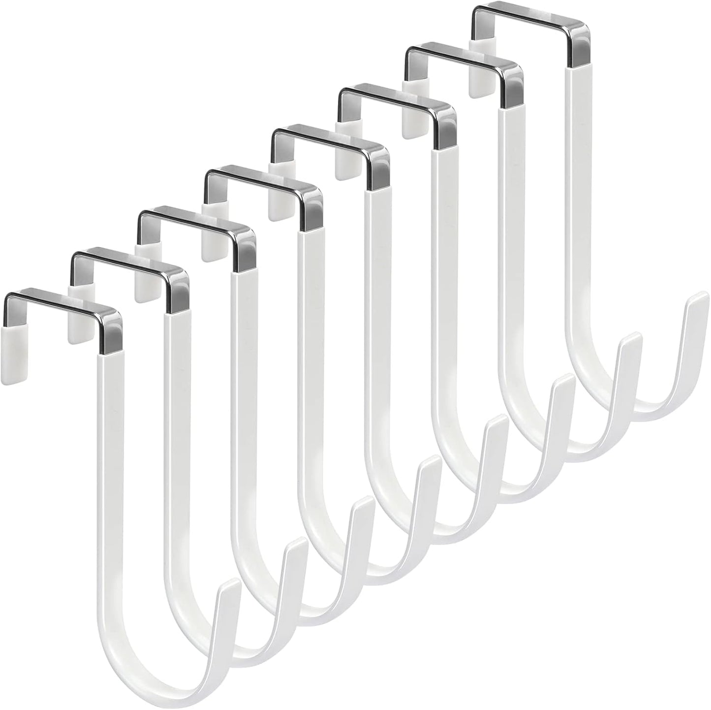FYY Over the Door Hooks, 8 Pack Door Hangers Hooks with Rubber Prevent Scratches Heavy Duty