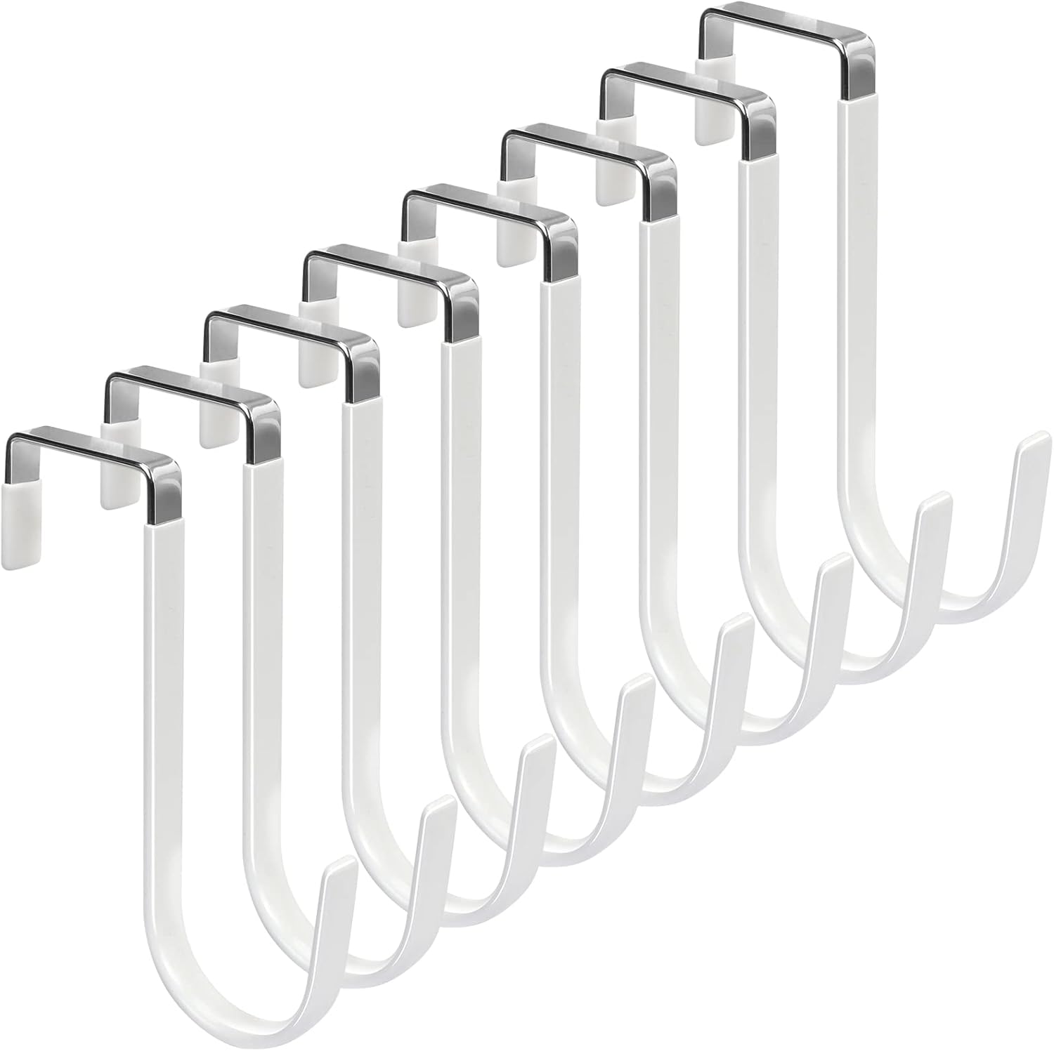 FYY Over the Door Hooks, 8 Pack Door Hangers Hooks with Rubber Prevent Scratches Heavy Duty