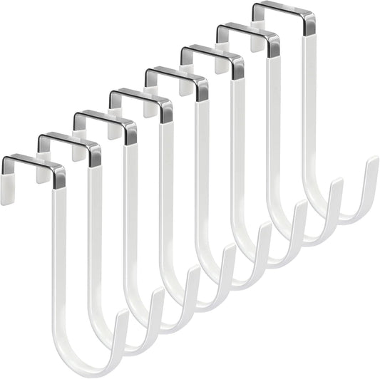 FYY Over the Door Hooks, 8 Pack Door Hangers Hooks with Rubber Prevent Scratches Heavy Duty