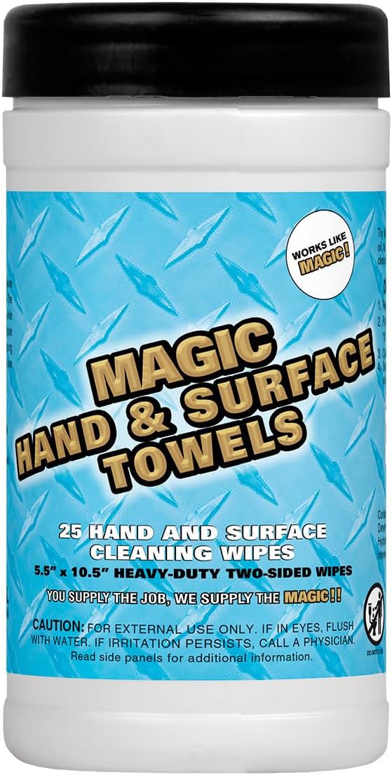 Magic Heavy Duty Cleaning Wipes - Dual Sided Hand & Surface Shop Towels | Professional-grade