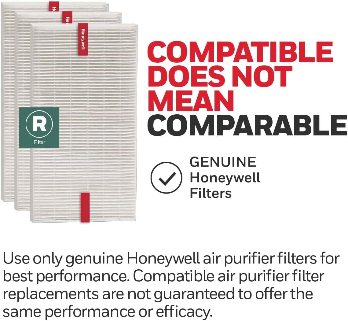 Honeywell HEPA Air Purifier Filter R, 3-Pack for HPA 100/200/300, 3000 and 5000 Series - Airborne
