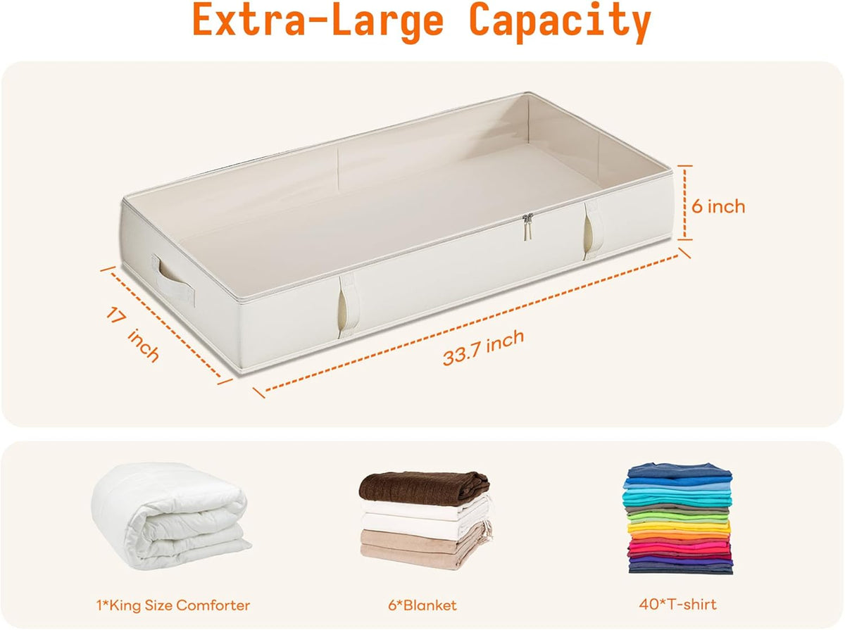 Vailando Under Bed Storage Containers, Underbed Storage Bins with 6 Inches Tall, Clothes Storage