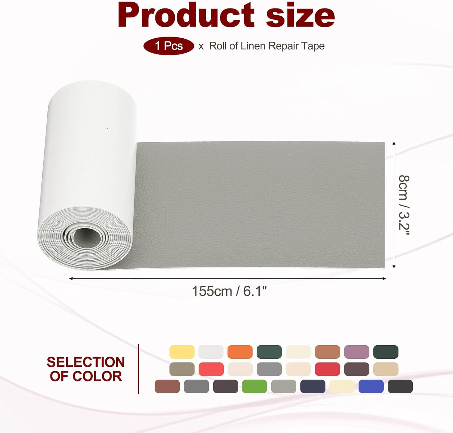 PATIKIL Leather Patches Tape for Furniture, 3.2 x 61 Inch Self Adhesive Vinyl Leather Repair Kit