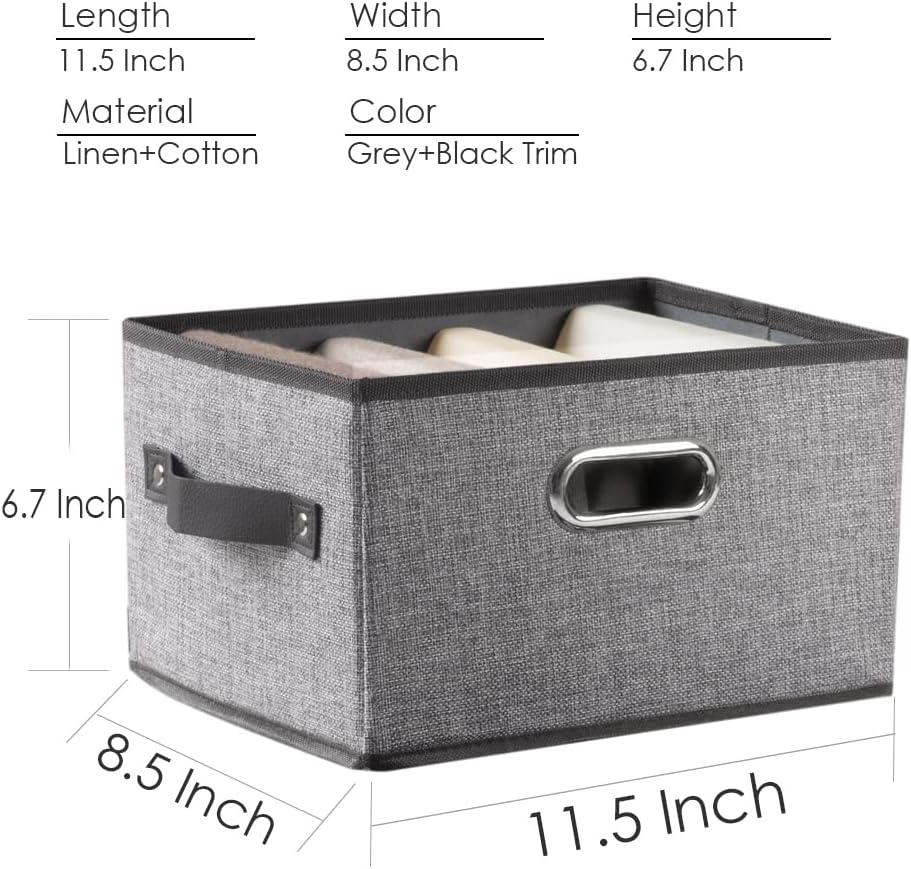 PRANDOM Fodable Storage Baskets for Closet [5-Pack] Decorative Fabric Storage Bins Cubes with