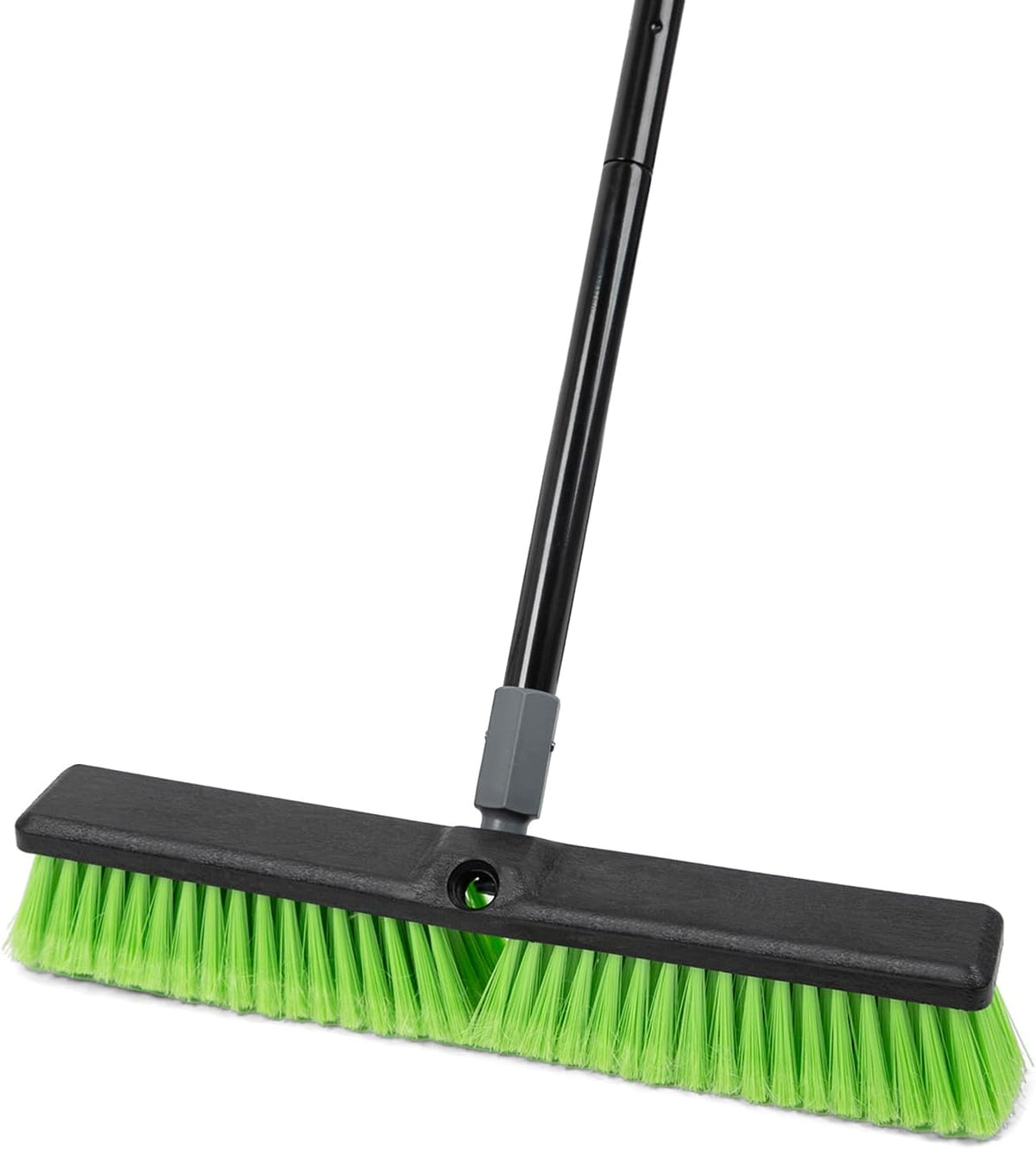 18” Indoor Shop and Garage Push Boom with Soft Bristles, Heavy Duty Brush Broom with 59” Long
