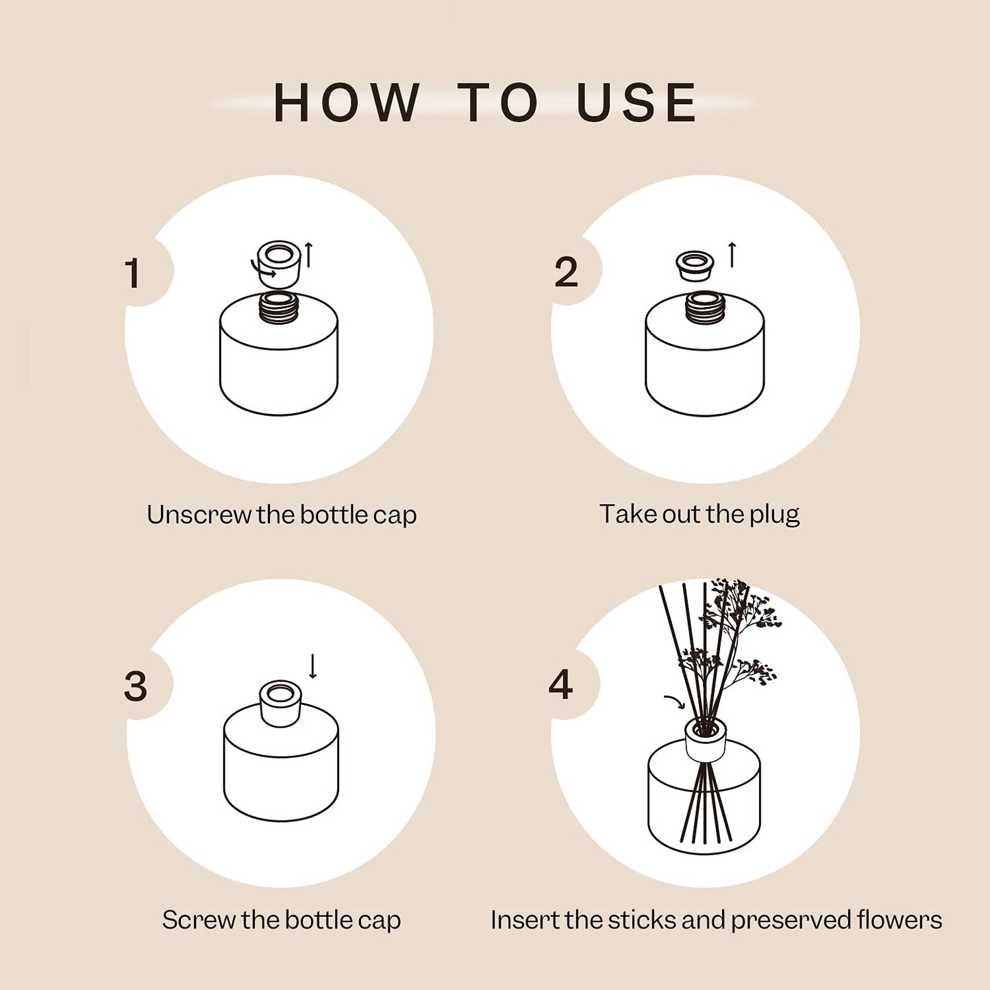 Cocorrína Premium Reed Diffuser Set with Preserved Baby's Breath & Cotton Stick Lavender Thyme |