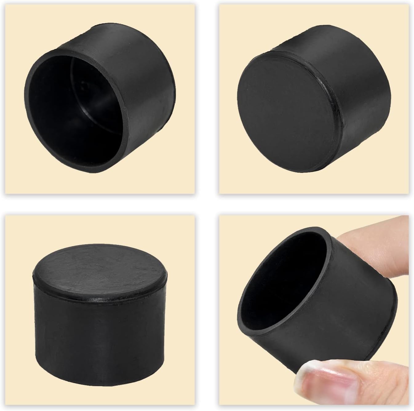 Flyshop 4 Pieces 45mm Rubber Chair Leg Caps Round, Protective Caps for Chair Legs, Floor