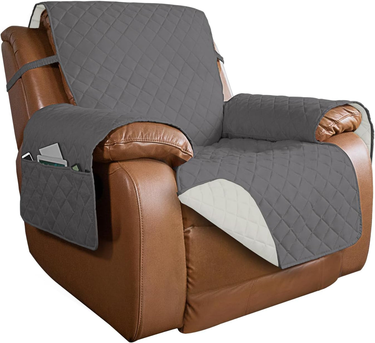 PureFit Reversible Quilted Sofa Cover, Water Resistant Slipcover Furniture Protector, Washable