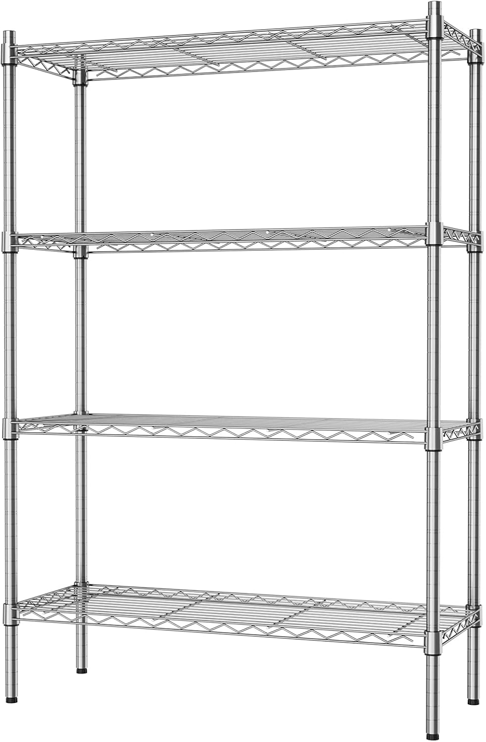 Auslar 4-Shelf Storage Wire Shelves Heavy Duty 4 Tiers Standing Shelving Units Adjustable Metal