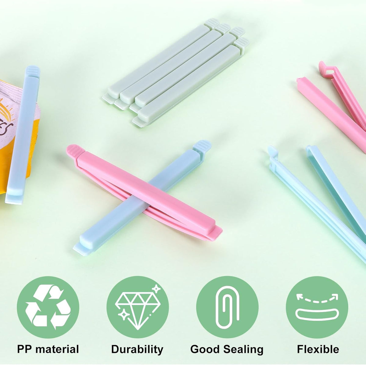40 PCS Sealing Clip Bag Plastic Bag Chip Clips Large Size Food Bag Clips for Food Storage Kitchen