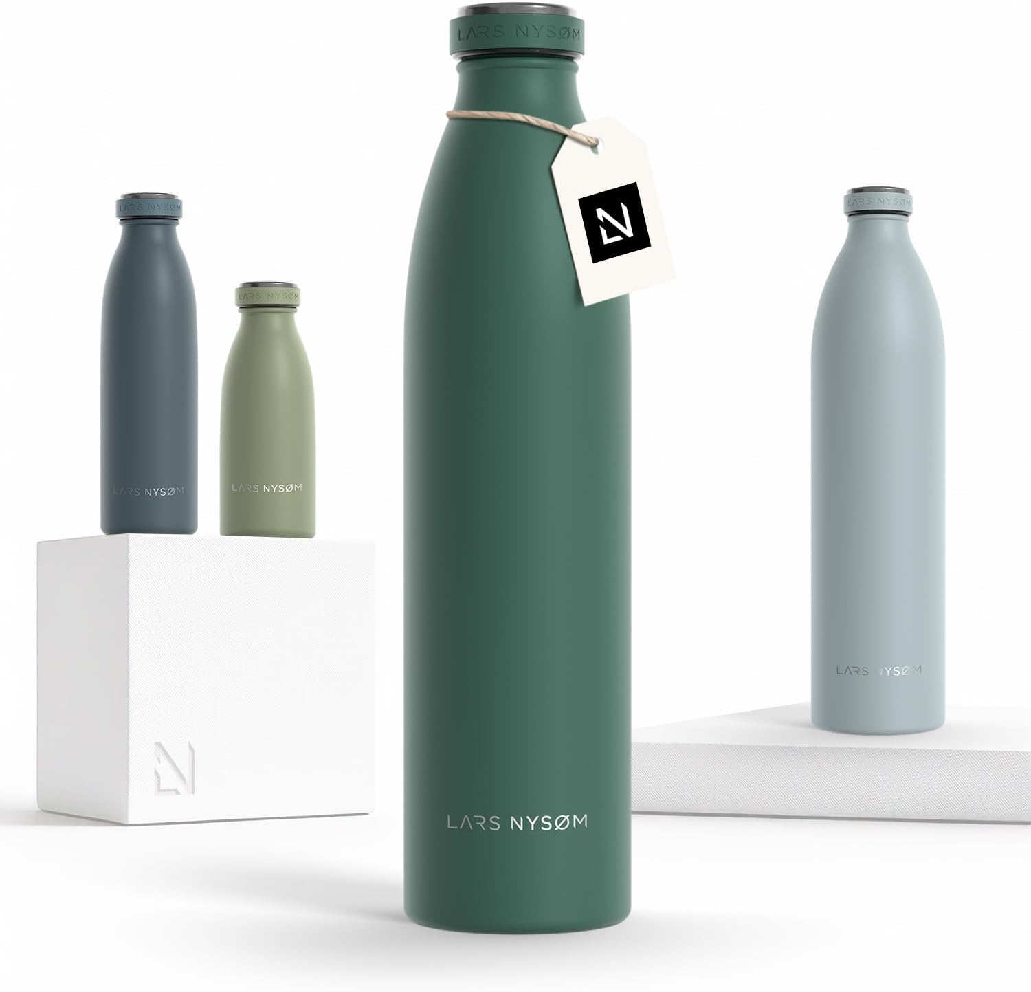 LARS NYSØM Stainless Steel Insulated Water Bottle 12oz 17oz 25oz 34oz 51oz | Insulated Thermo Flask
