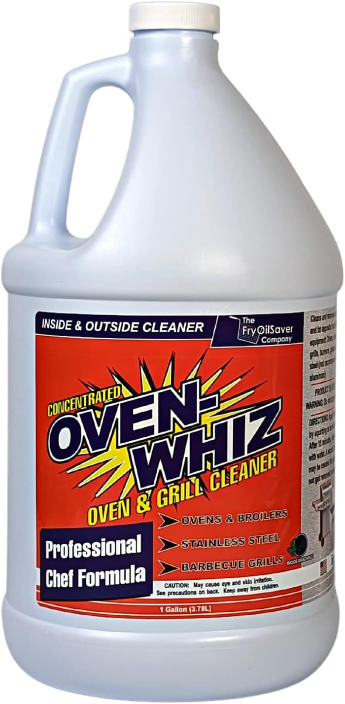 4 x 1 Gallon (512 Oz.) Oven-Whiz Oven & Grill Cleaner by FryOilSaver Co., Tough Stain Buildup