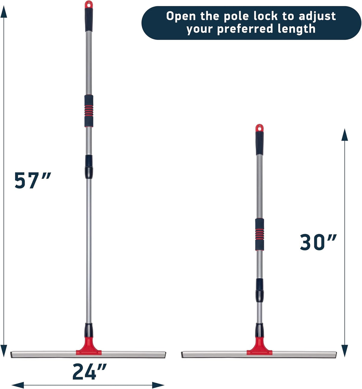 DSV Standard Professional Floor Squeegee for Concrete Floor, 24" Large Heavy Duty Squeegee for
