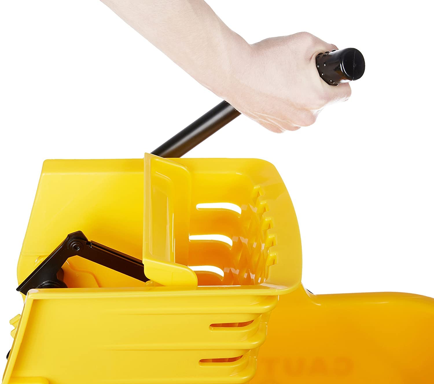 Amazon Basics Side Press Wringer Combo Commercial Floor Cleaning Rectangular Mop Bucket on Wheels