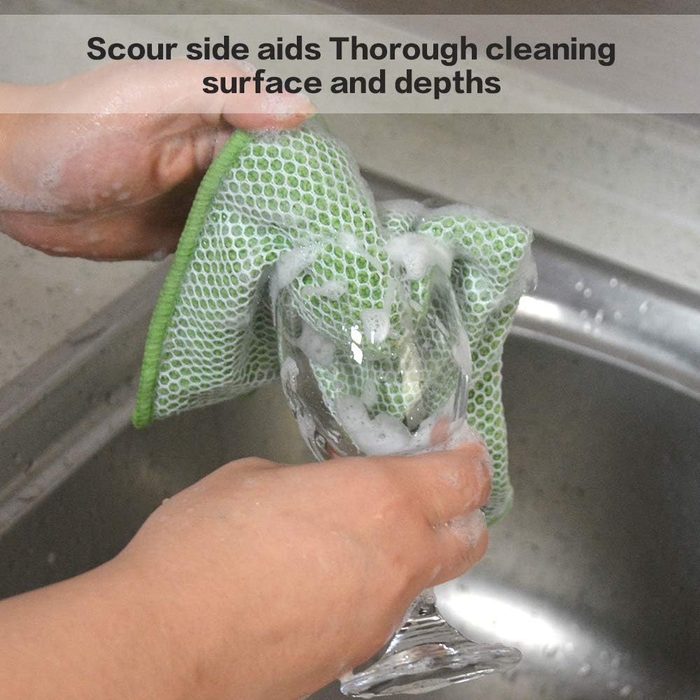 SINLAND Microfiber Dish Cloth for Washing Dishes Dish Rags Best Kitchen Washcloth Cleaning Cloths