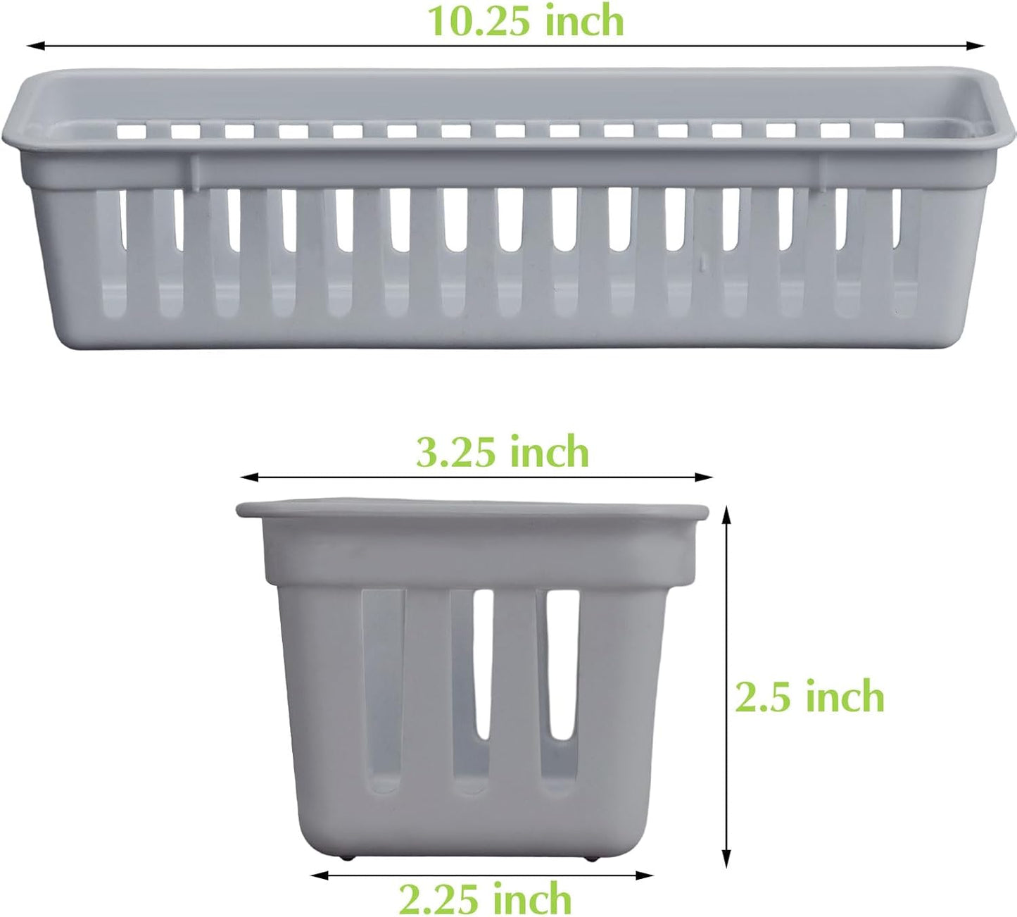 Domensi 12 Pack Slim Plastic Storage Baskets Tray for Organizing 10.25 x 3.25 x 2.5 Inch Small