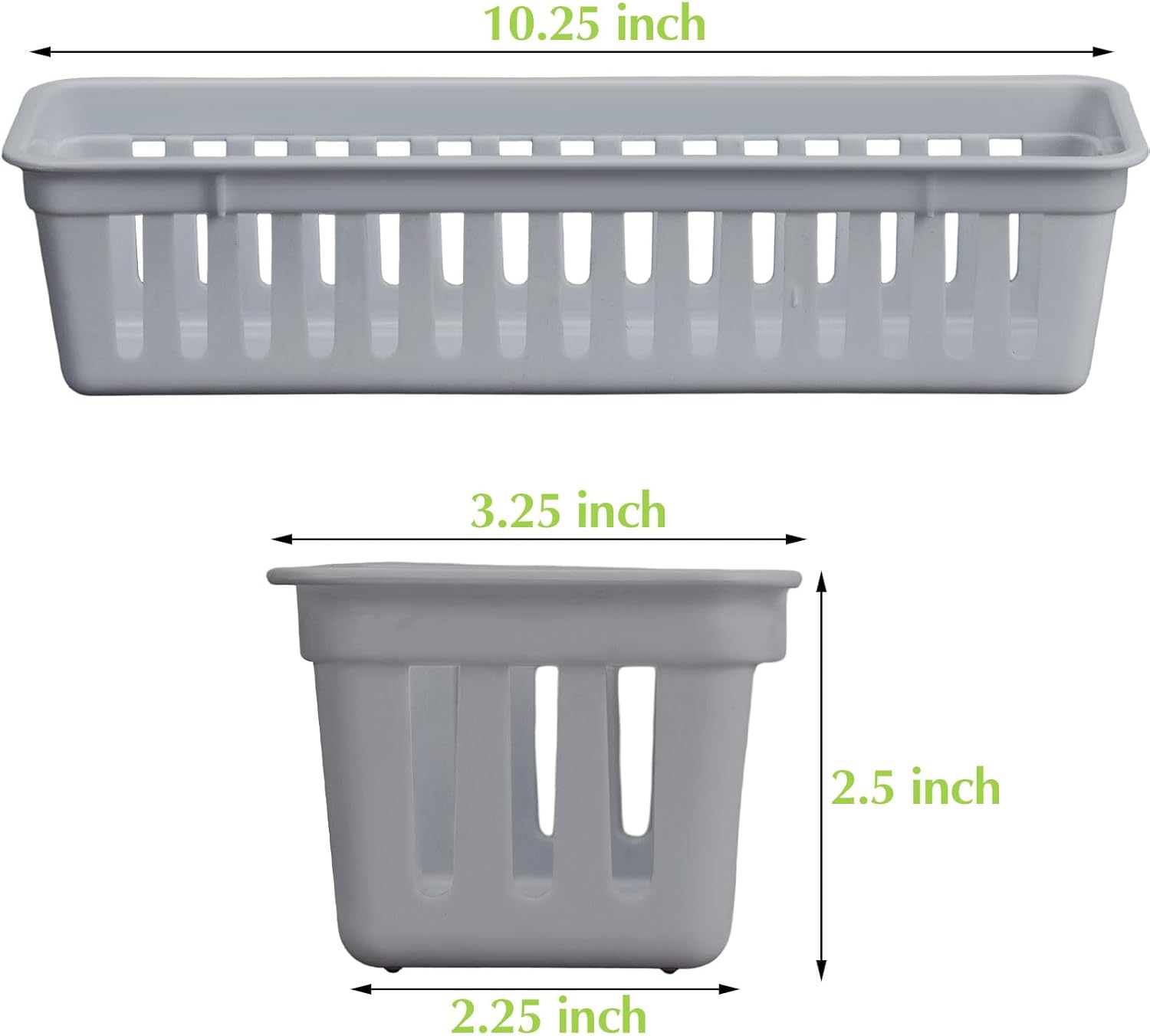 Domensi 12 Pack Slim Plastic Storage Baskets Tray for Organizing 10.25 x 3.25 x 2.5 Inch Small