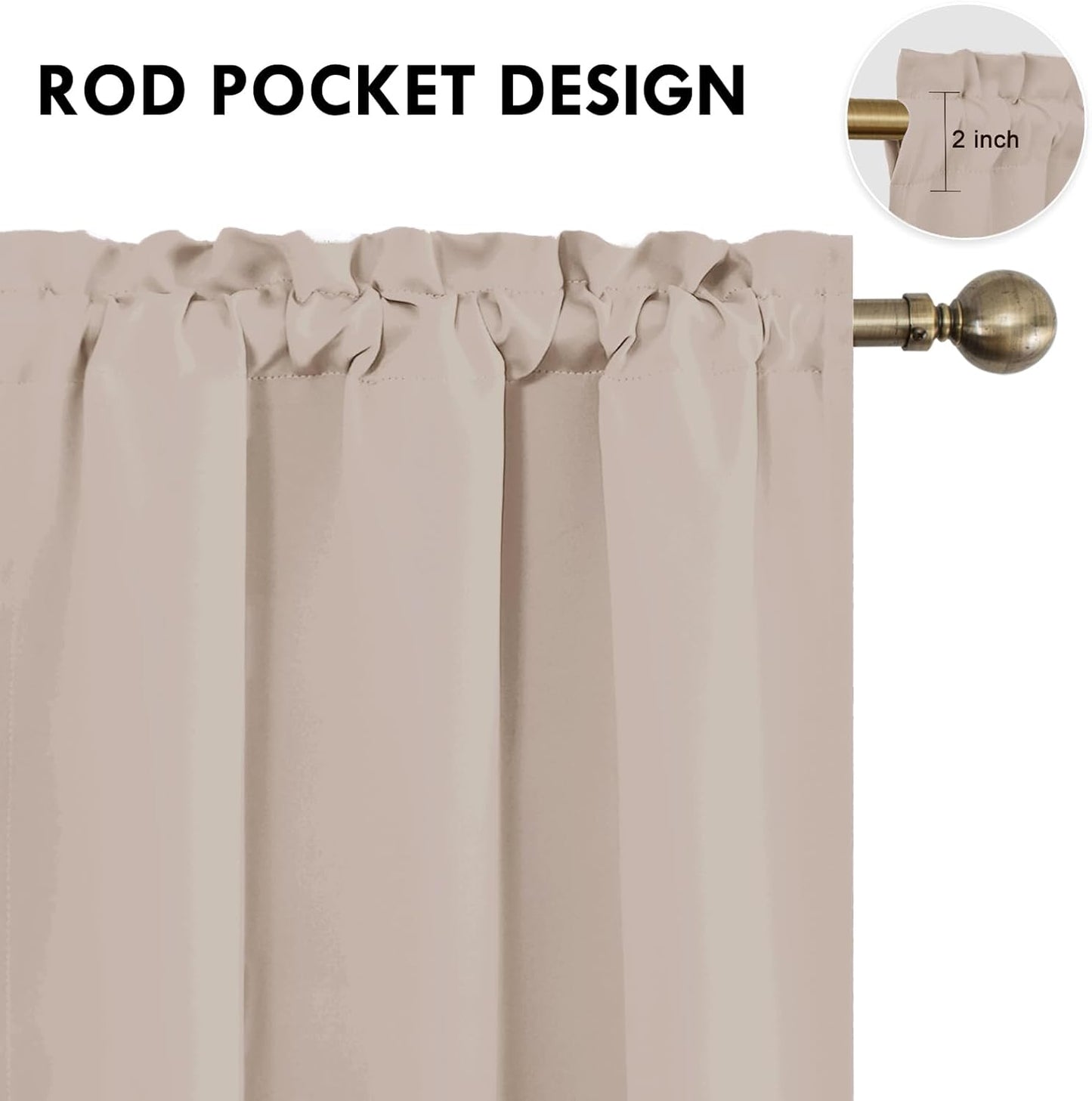 DWCN Blackout Curtains for Living Room Thermal Insulated, Energy Saving & Noise Reducing Bedroom