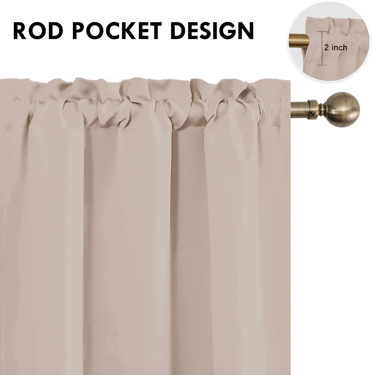 DWCN Blackout Curtains for Living Room Thermal Insulated, Energy Saving & Noise Reducing Bedroom