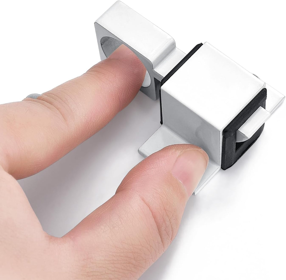 2 Packs Spring Door Lock, White Self-Closing Gate Latch with Aluminum Alloy, Security Latch for