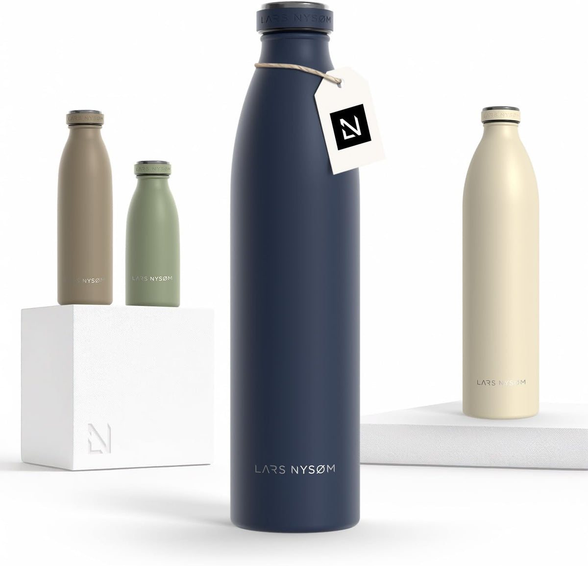 LARS NYSØM Stainless Steel Insulated Water Bottle 12oz 17oz 25oz 34oz 51oz | Insulated Thermo Flask