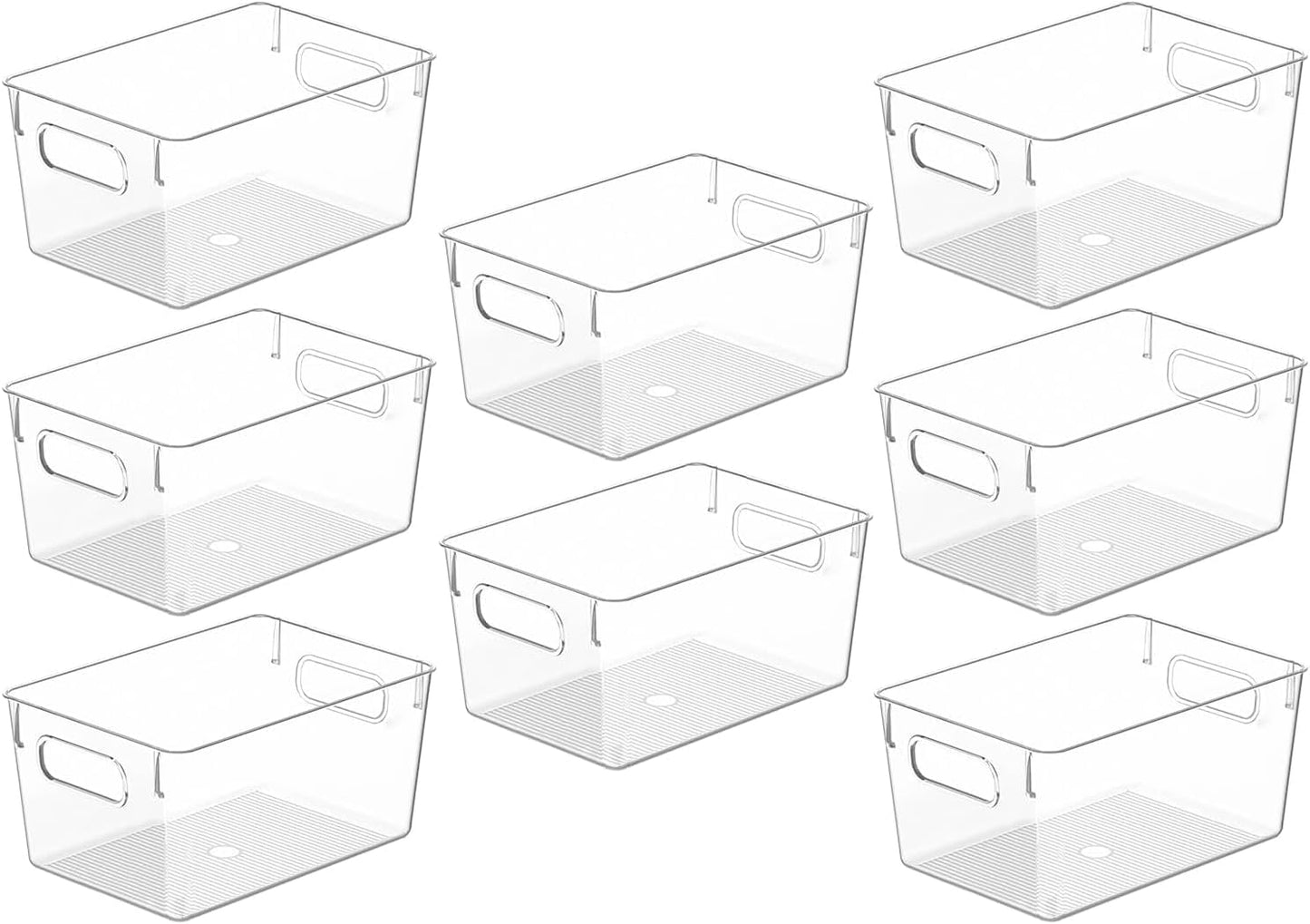 Clear Plastic Storage Bins, Pantry Organizers and Storage Containers Fridge Organizer Bins for