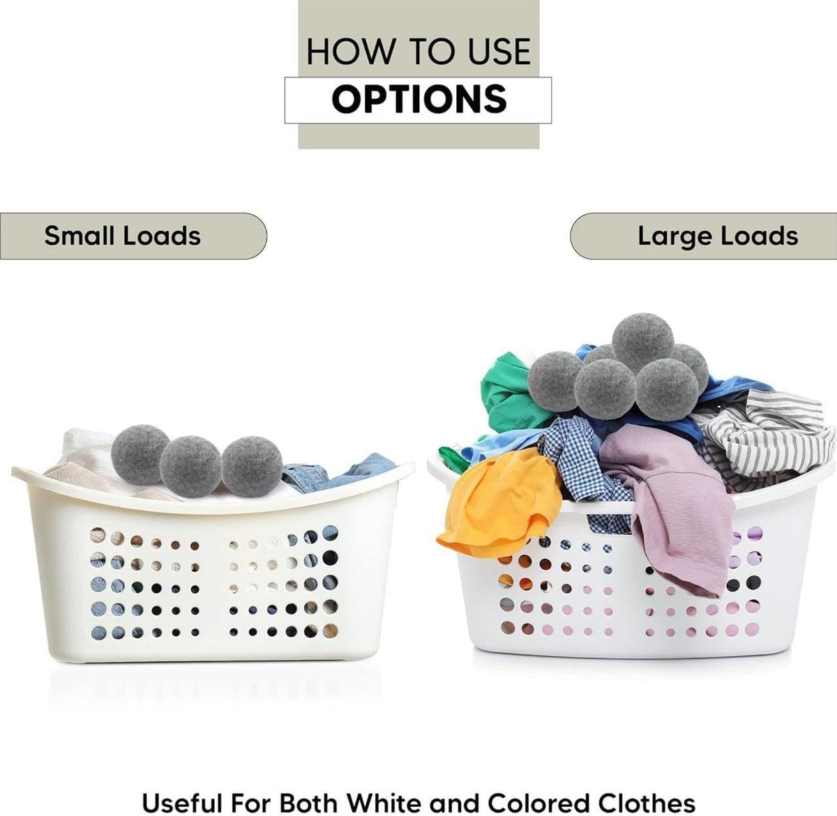RAYTRADE Wool Dryer Balls 6-Pack 100% Made of Organic New Zealand Wool Reduces Clothing Wrinkles