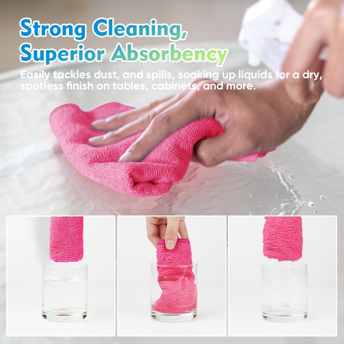 HOMEXCEL Microfiber Cleaning Cloth 20 Pack 11.5 x 11.5 Inch Microfiber Towels for Cars Ultra