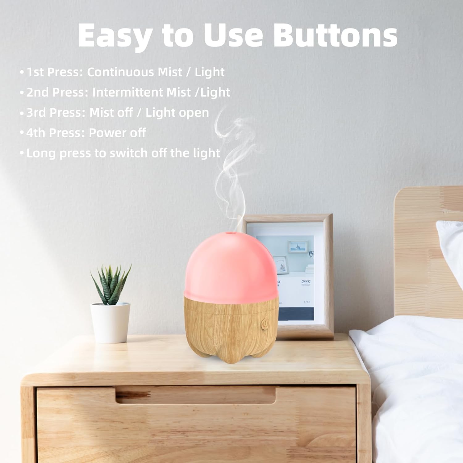 150ML Rechargeable Battery Essential Oil Diffuser, Portable Cordless Aromatherapy Diffuser with 7