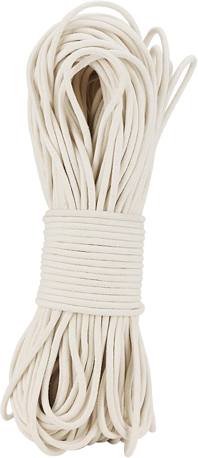 SOUJAP 328 Feet 5/16 Inch Cotton Rope, White Cotton Sash Cord, 8mm Thick Cotton Clothesline Rope