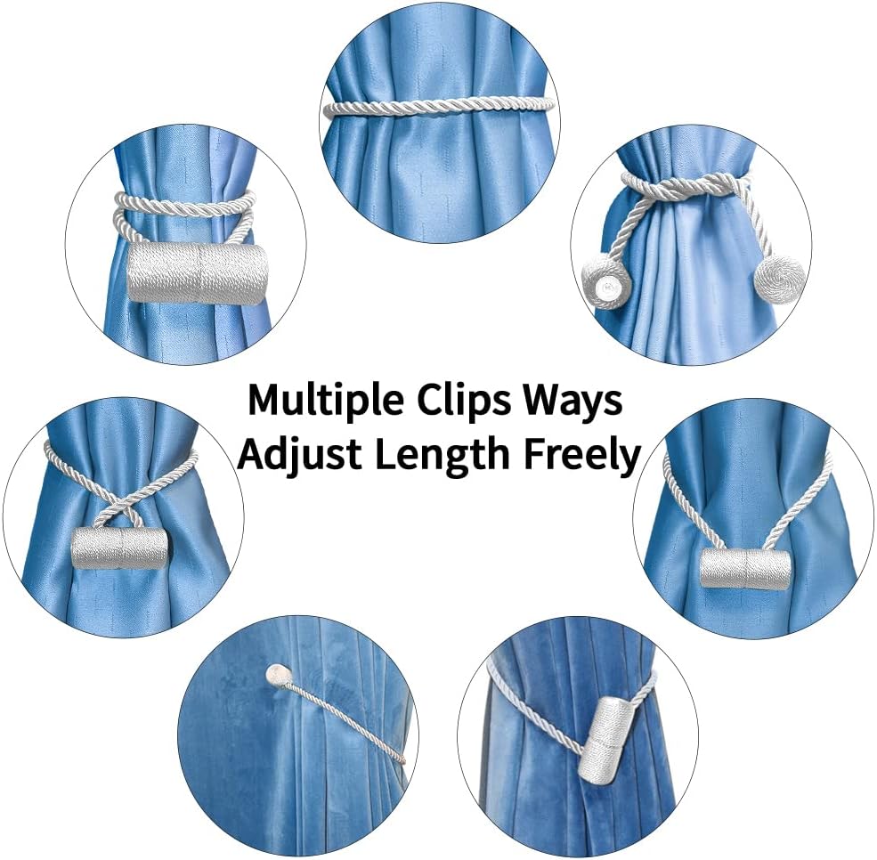18 Inch Strong Magnetic Curtain Tiebacks, Curtain Holdbacks Modern Upgrade Strong 2021 New Twisted