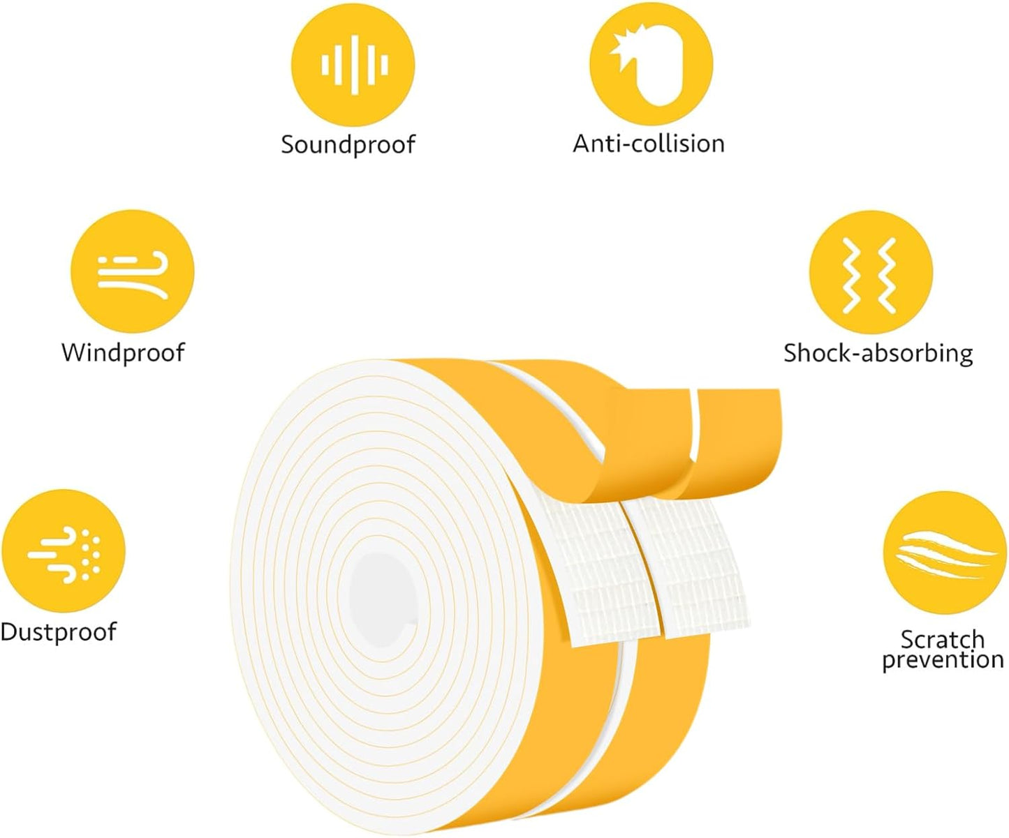 Closed Cell Weather Stripping for Various Door Seal and Window Insulation, Foam Strips Self