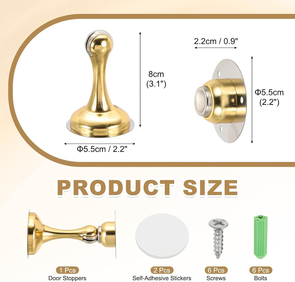 MECCANIXITY Magnetic Door Stoppers Stainless Steel Door Stops, Wall Floor Mounted Doors Holder Keep