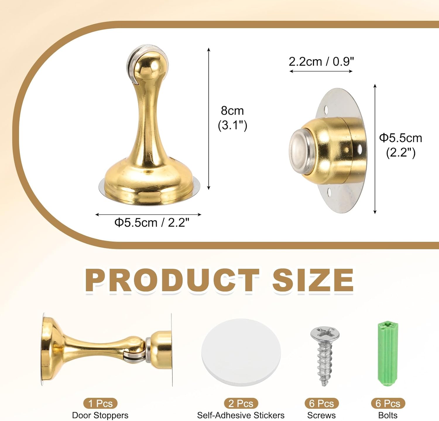 MECCANIXITY Magnetic Door Stoppers Stainless Steel Door Stops, Wall Floor Mounted Doors Holder Keep