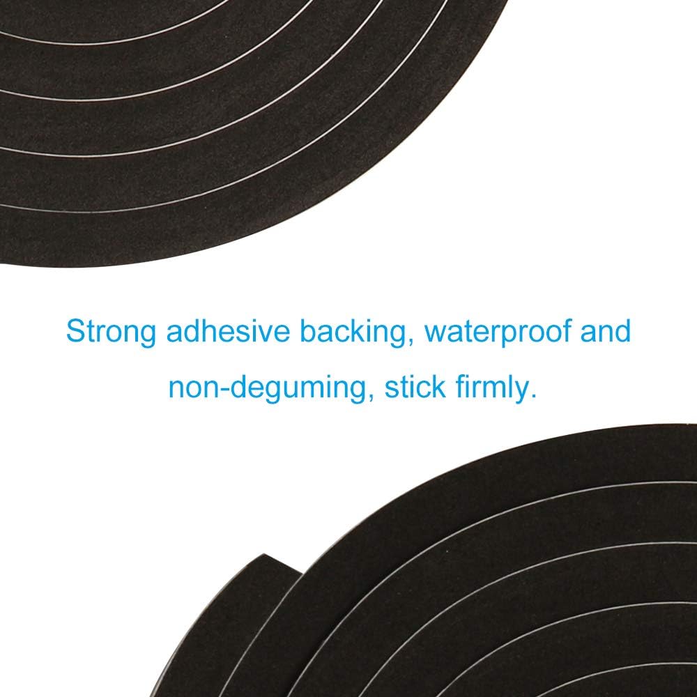 Window Foam Seal Tape 1/2Inch Wide X 1/2Inch Thick, High Density Self Adhesive Weather Stripping