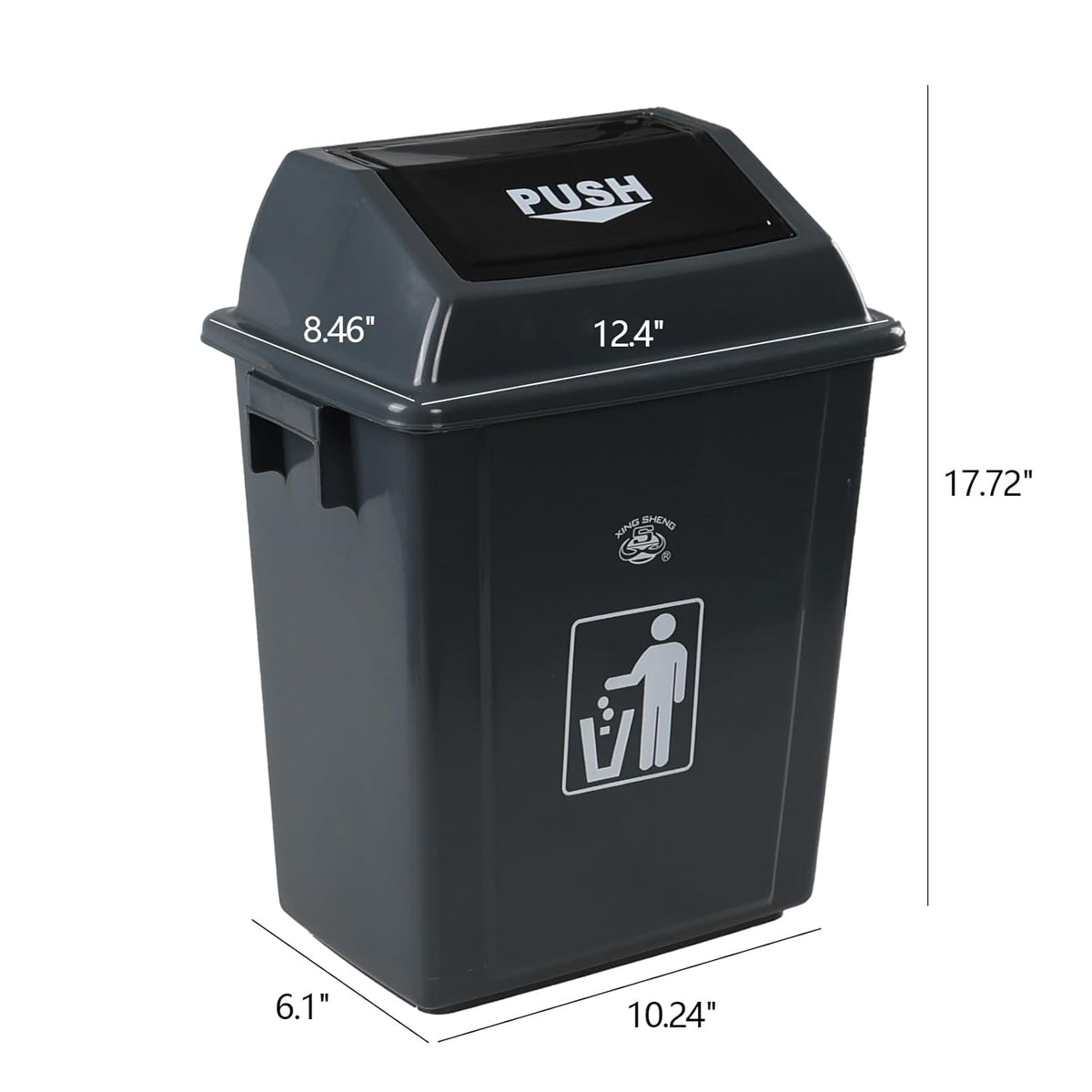 Morcte 6 Gallon Small Kitchen Trash Can with Swing Top, 4 Pack Plastic Waste Basket with Swing Lid