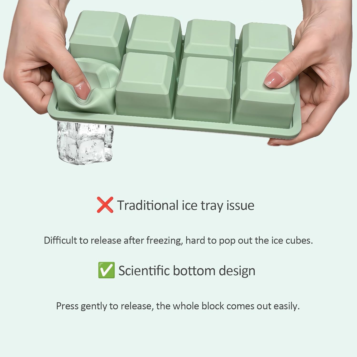 2 Pack Silicone 2 Inch Large Ice Cube Molds for Cocktails Wine Fruit and Bourbon Whiskey Easy