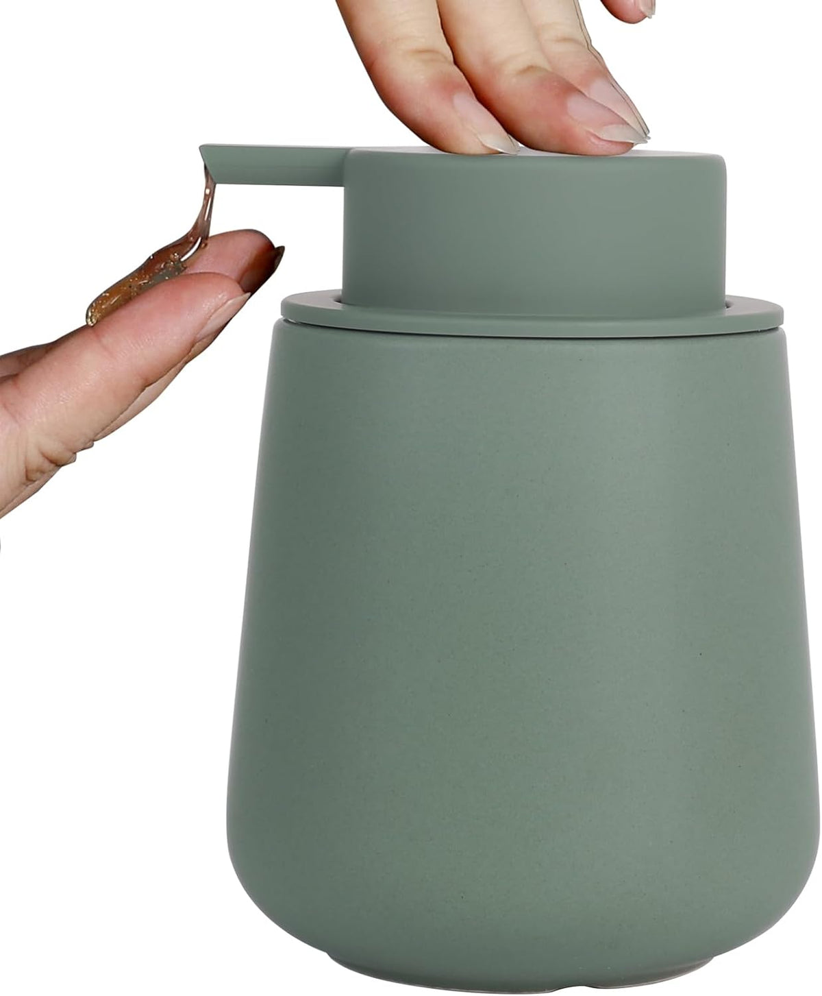 INGOFIN Ceramic Lotion Dispenser - 12oz Refillable Hand Soap Dispenser Bathroom, Modern Liquid