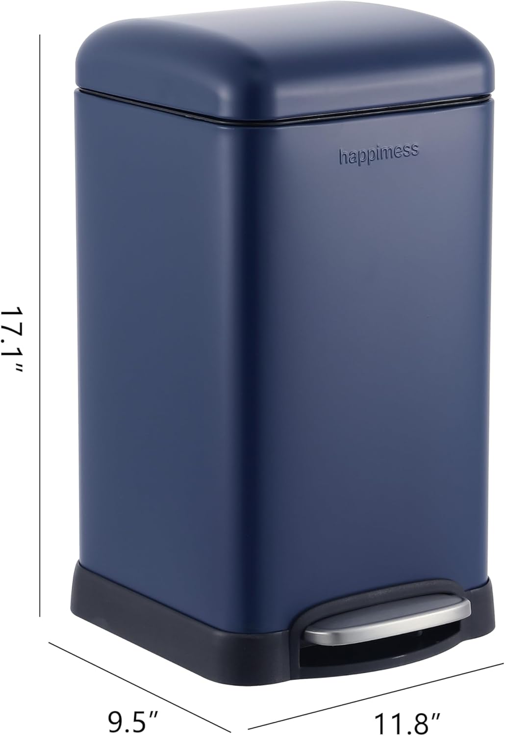 happimess HPM1012F Betty Retro Mini 3.2-Gallon Step-Open Trash Can, Fingerprint Resistant, Modern