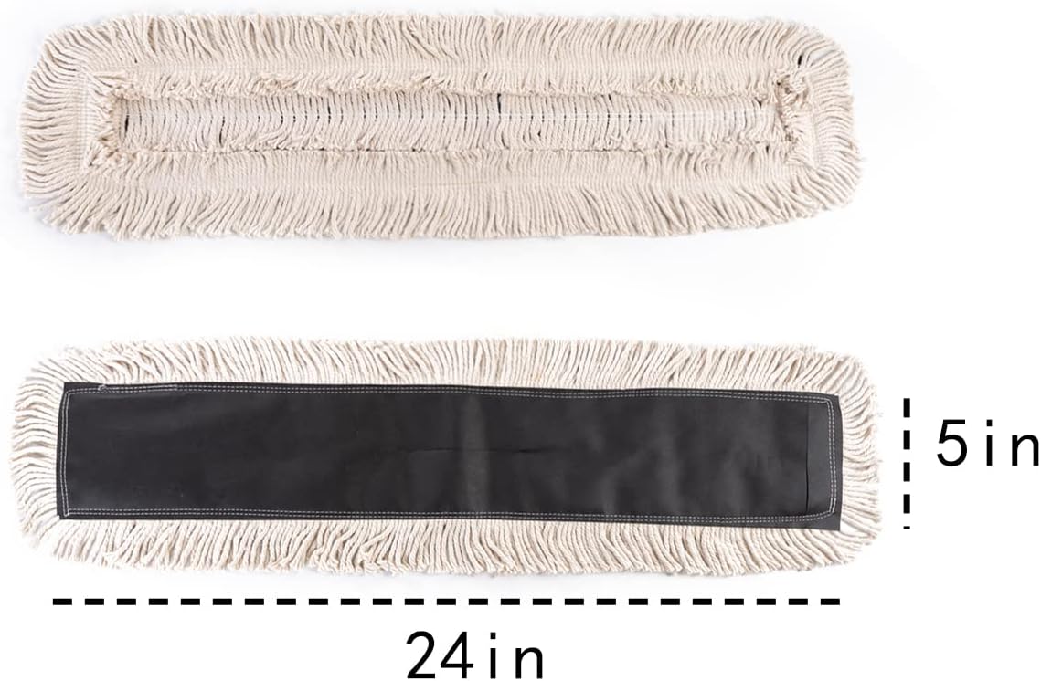 Matthew Cleaning 24'' High Strength Disposable Dust Mop Cotton Cut-end Yarn Mop Replacement Heads