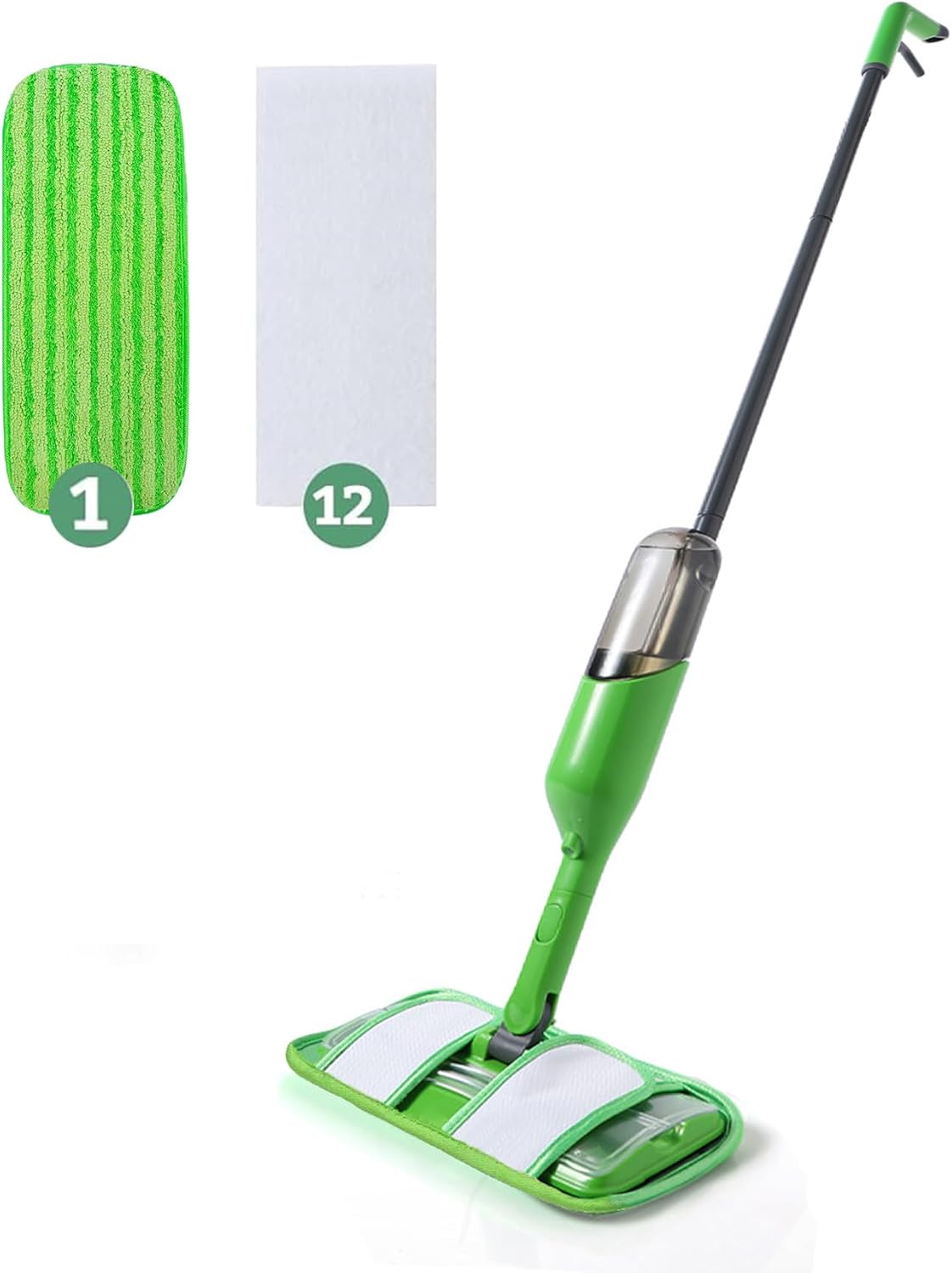 Eyliden Spray Mop - Design for Small Spaces | 12 Disposable Cloths, 1 Reusable Pad, 13 oz