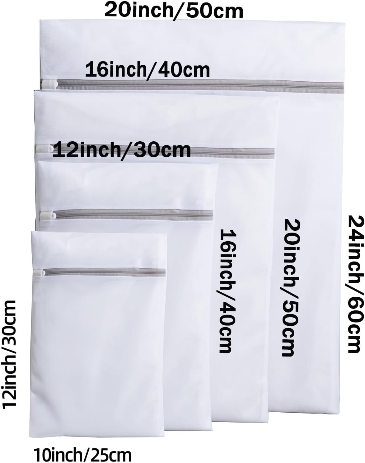 Mesh Laundry Bags, Mesh Wash Bags Durable Mesh Structure with Strong Zipper, Suitable for