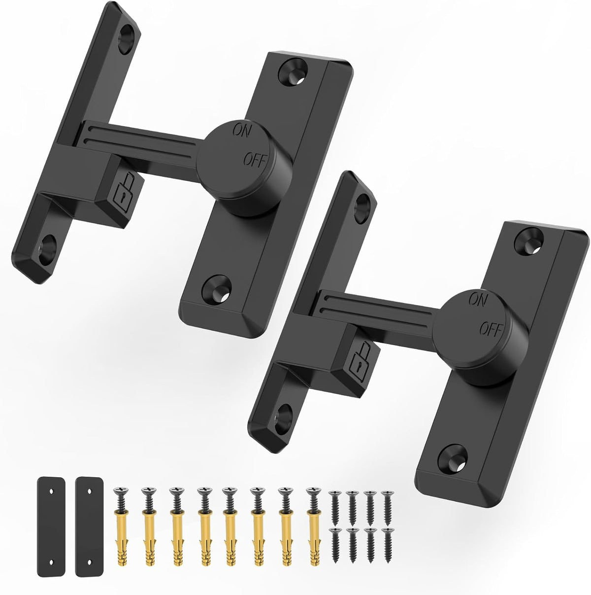 Barn Door Lock Latch, 90/180 Degree Flip Sliding Door Latch for Garage, Bedroom, Cabinet, Sturdy