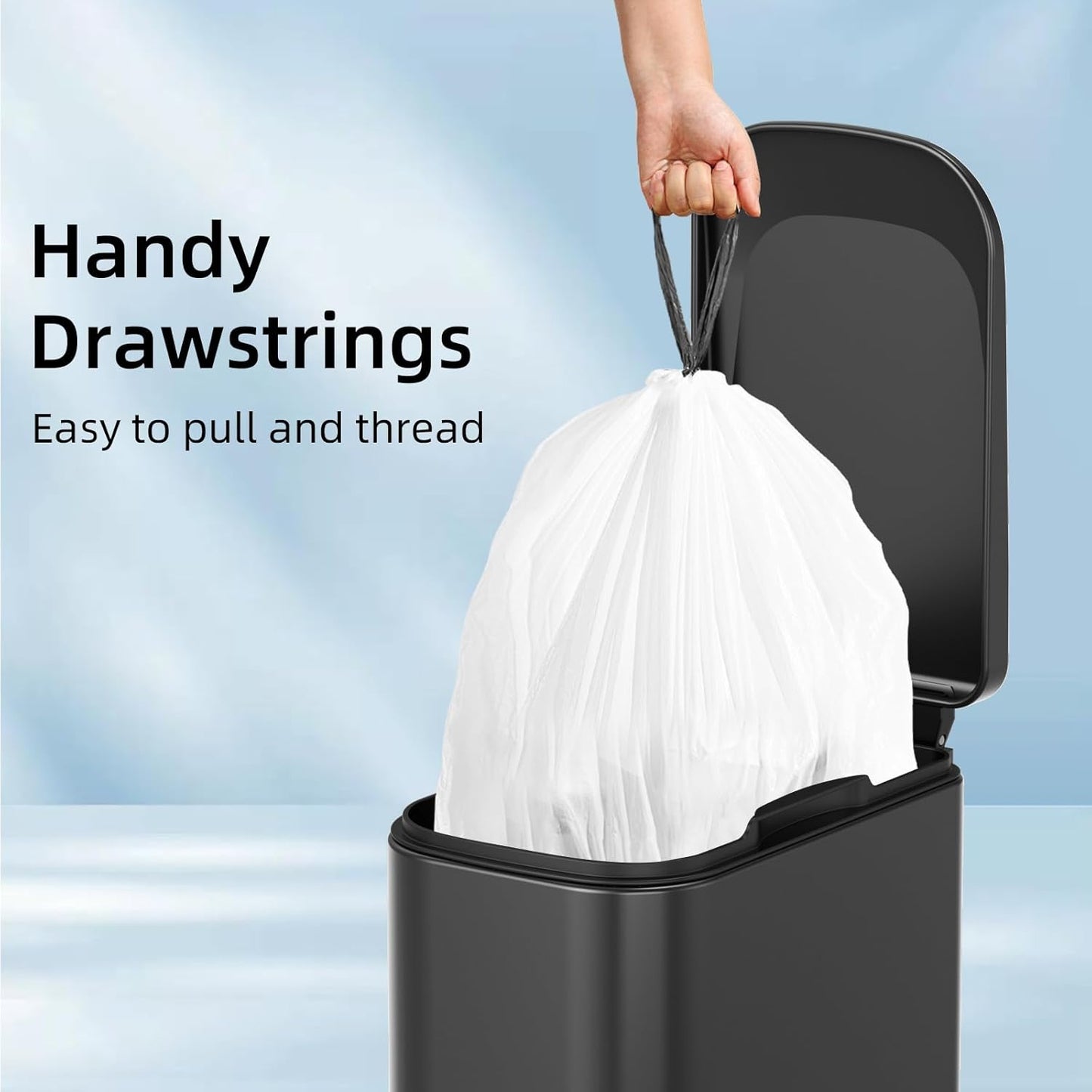 120 Counts 1.6 Gallon Mini Drawstring Trash Bags, Small Garbage Bags by KSSKSS, Code a fit 4.5-8