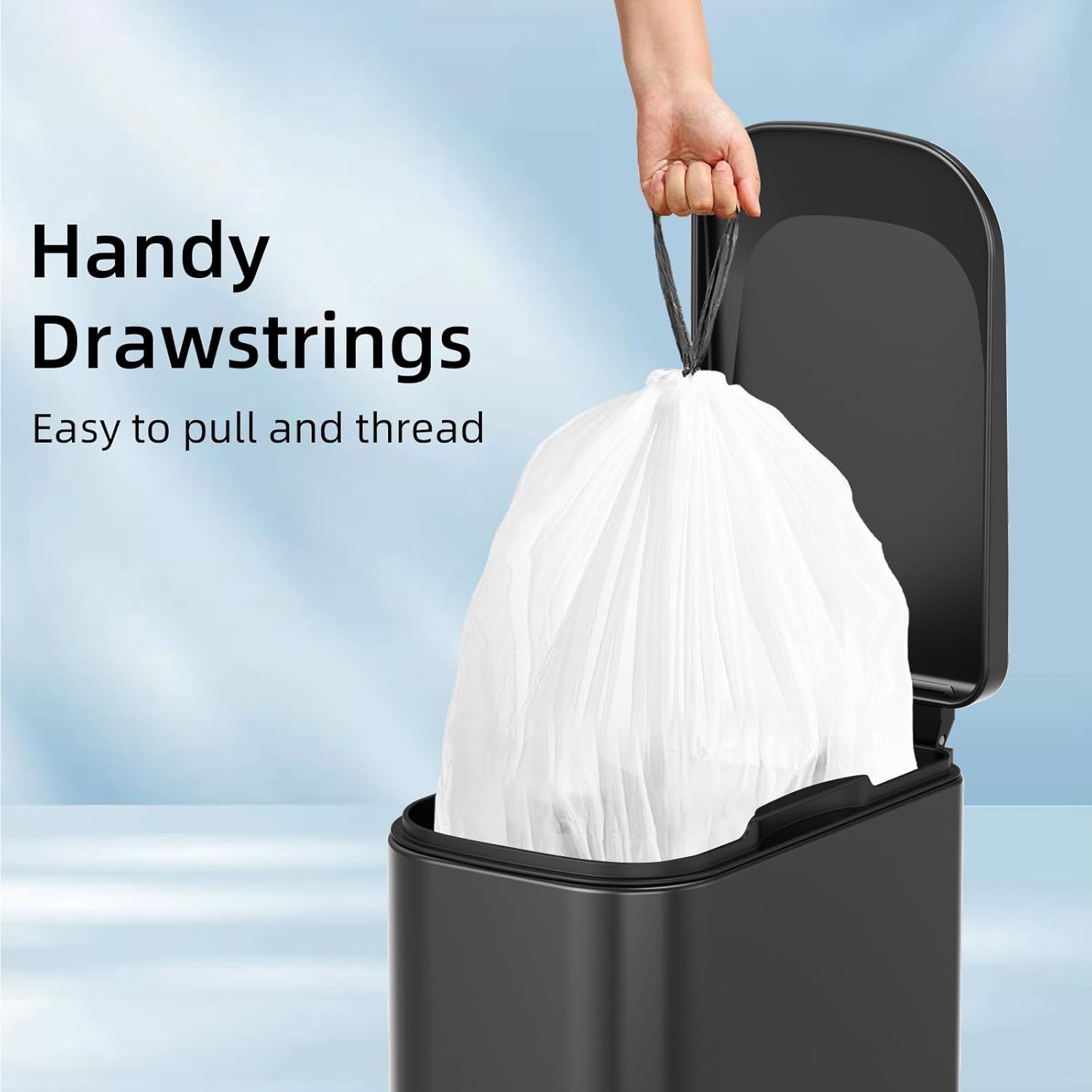 120 Counts 1.6 Gallon Mini Drawstring Trash Bags, Small Garbage Bags by KSSKSS, Code a fit 4.5-8