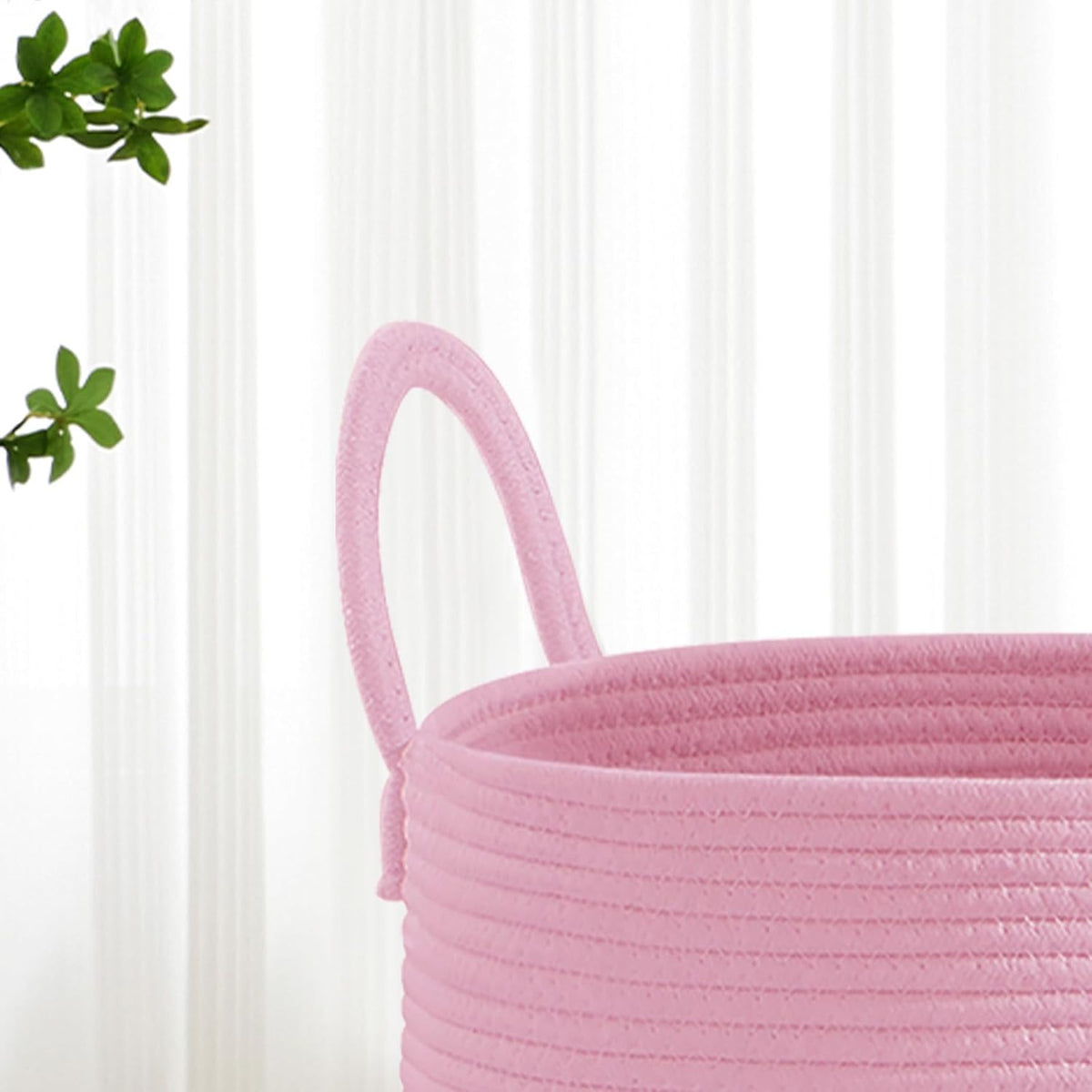 VIPOSCO Large Laundry Hamper, Tall Woven Rope Storage Basket for Blanket, Toys, Dirty Clothes in