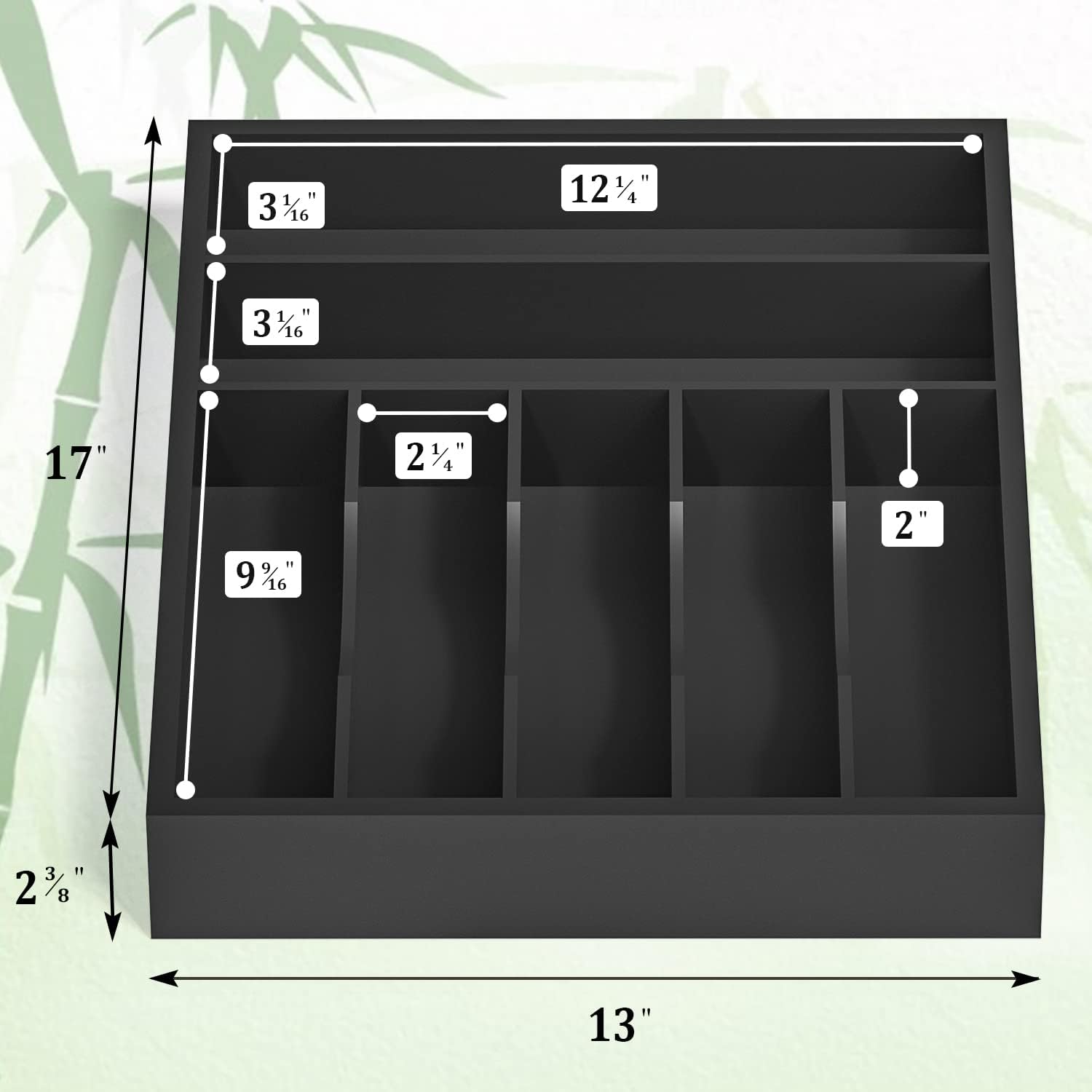 Utensil Organizer Silverware Drawer Organizer - 7 Slots Bamboo Silverware Tray For Kitchen Cutlery