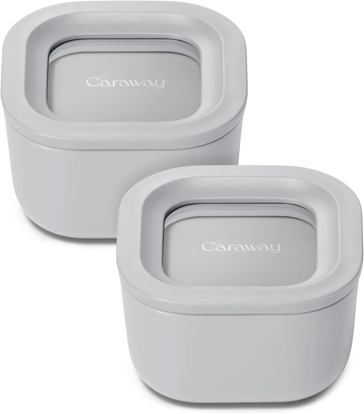 Caraway 2pc Glass Food Storage Set - 1.75 Cup Food Containers (2) - Non-Toxic Ceramic-Coated Glass