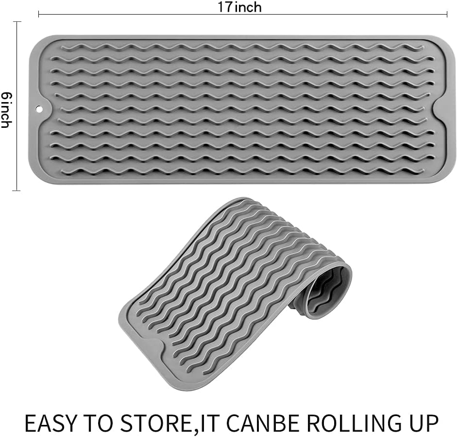 Silicone Dish Drying Mat for Multiple Usage,Easy clean,Eco-friendly,Heat-resistant Silicone Mat for