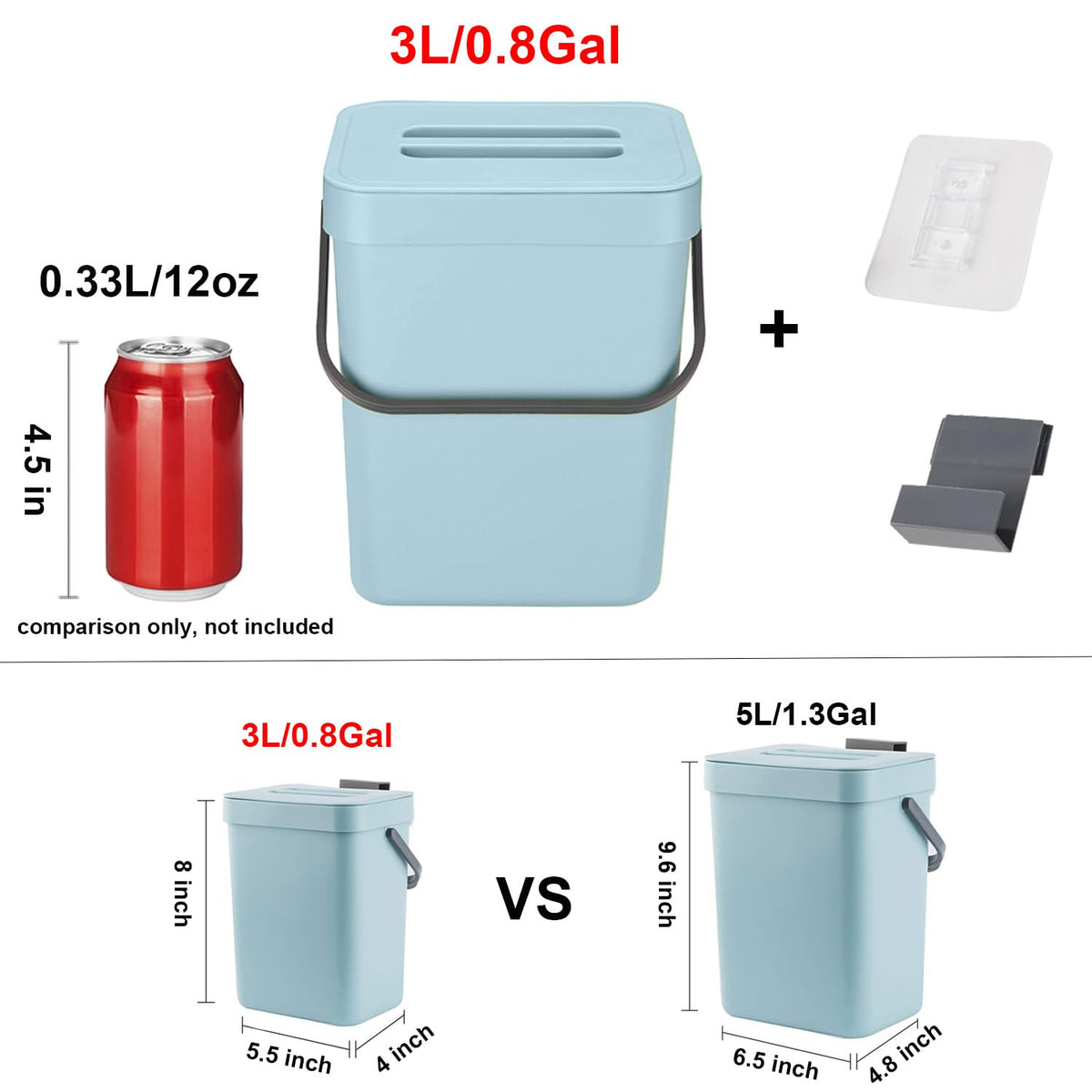 LALASTAR Compost Bin Kitchen, Small Compost Bin for Kitchen, Countertop Compost Bucket with Lid